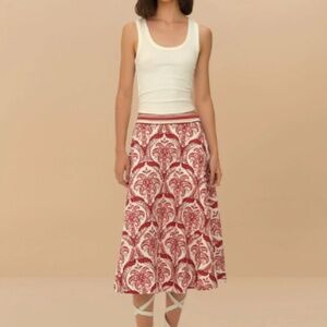 Off-White Tropical Cameo LENZING™ ECOVERO™ Euroflax™ Midi Skirt